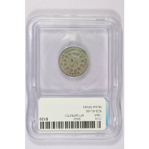 Nickel Five Cent Pieces-Shield 1866-1883