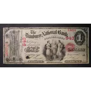 $1 Original Red with rays, blue serial no. First Charter Period 380 (3)