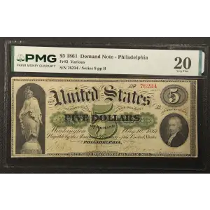 $5   Legal Size Notes The Demand Notes of 1861 2