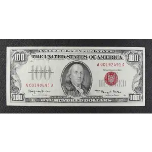 $100 1966 red seal. Small Legal Tender Notes 1550