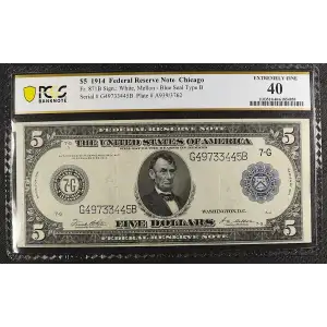$5 1914 Blue Seal Federal Reserve Notes 871B (2)