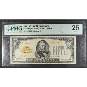 $50 1928 gold seal. Small Size Gold Certificates 2404 (2)