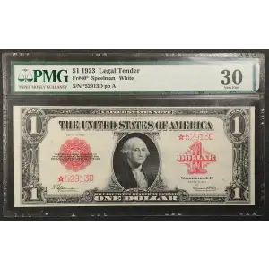 $1 1923 Small Red, scalloped Legal Tender Issues 40* (2)