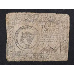 $8 May 9, 1776  CONTINENTAL CURRENCY CC-38 (2)