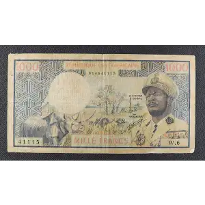 1000 Francs ND (1974), 1974-1976 ND Issue  Central African Republic 2 (2)