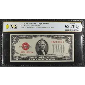 $2 1928-F red seal. Small Legal Tender Notes 1507
