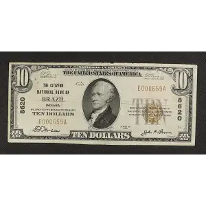 $10 1929 small brown seal. Small National Bank Notes 1801-1 (3)