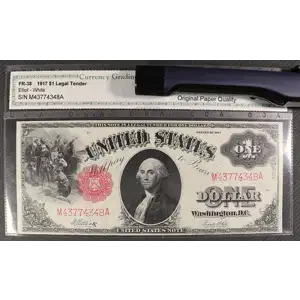 $1 1917 Small Red, scalloped Legal Tender Issues 38