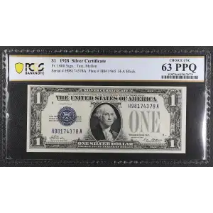 $1 1928 Blue seal Small Silver Certificates 1600 (2)