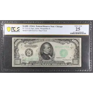 $1,000 1934-A.  High Denomination Notes 2212-G