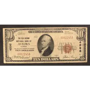 $10 1929 small brown seal. Small National Bank Notes 1801-1 (3)
