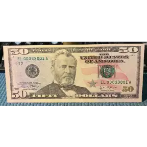 $50 2004 blue-Green seal. Small Size $50 Federal Reserve Notes 2128-L (3)