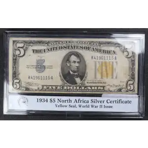 $5 1934-A yellow seal Emergency Notes Issued During WW2 2307 (2)