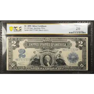 $2 1899 Blue Silver Certificates 258