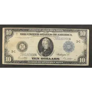$10 1914 Blue Seal Federal Reserve Notes 915A