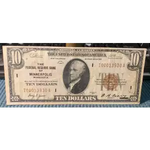 $10 1929 brown seal Small Federal Reserve Bank Notes 1860-I (3)