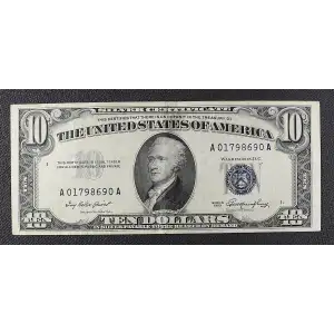 $10 1953 blue seal. Small Silver Certificates 1706 (2)
