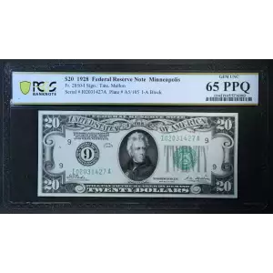 $20 1928 Green seal. Small Size $20 Federal Reserve Notes 2050-I (2)