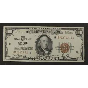 $100 1929 brown seal Small Federal Reserve Bank Notes 1890-B (3)