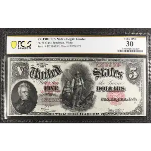 $5  Small Red, scalloped Legal Tender Issues 91 (3)