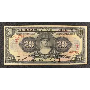 20 Mil Reis 18.12.1926, Provisional Issue a. Issued note Brazil 104 (4)